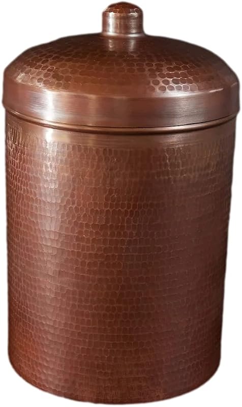 Recipiente compost 5.25qt cobre puro martillado a mano