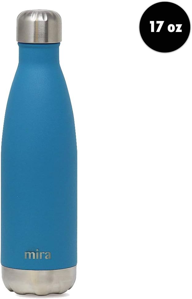 Botella agua aislada acero inox doble pared 17oz azul