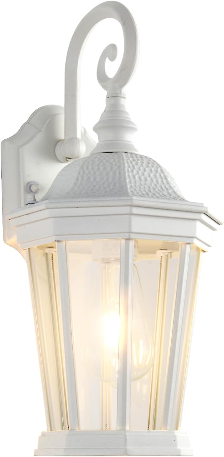 Farol pared exterior resistente agua blanco vidrio