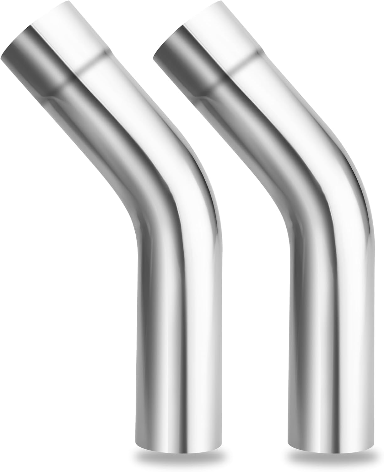 Tubo escape 45 grados acero inox 2 pzas