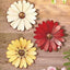 3 Flores Metal Rojo Crema Amarillo Decoración Jardín