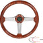Volante universal 350mm madera ranurado carrito golf