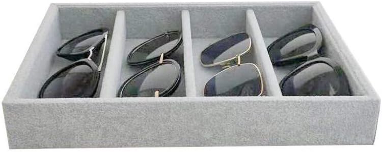 Organiz. terciopelo gris para gafas sol y relojes