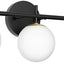 3 Luces Tocador Baño Vidrio Blanco Leche Negro Dorado