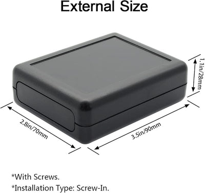 Caja conexiones plástico ABS 10 pzas 3.5x2.8x1.1pulg negro