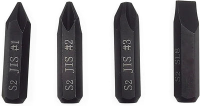 3 Pzas Brocas Impacto JIS y 1 Broca Ranurada 5/16 Hex 36mm S2