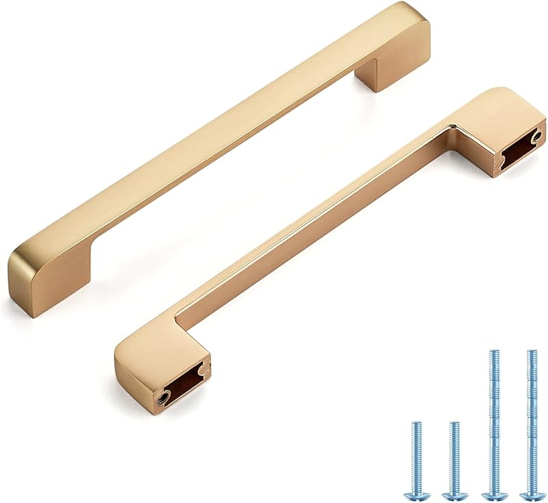 Tiradores cajón oro cepillado 6.25" set 12