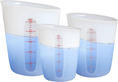 3 Pzas Tazas Medición Silicón 2 1 0.5 Taza Flexibles