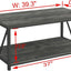 Mesa auxiliar sala de estar madera rústica y metal 39.3pulg gris