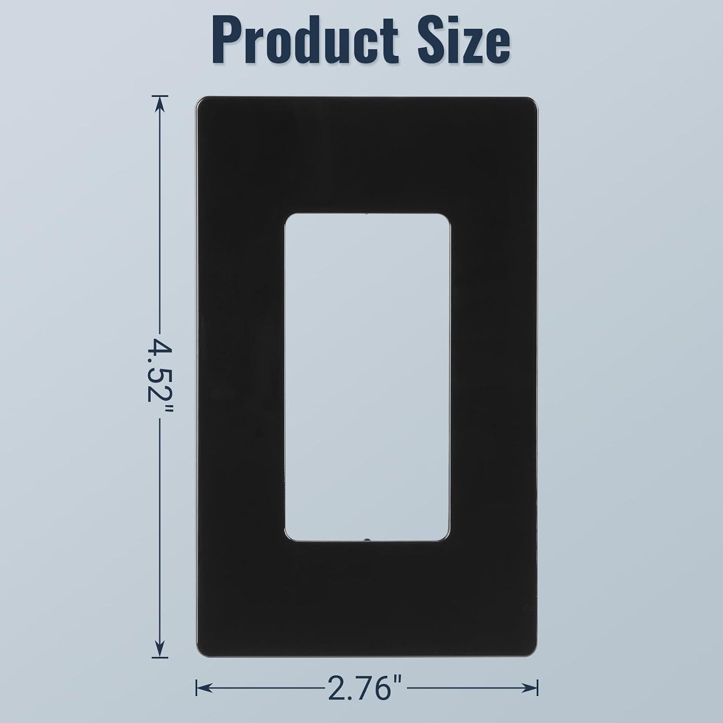 10 Cubiertas Placa Pared Negro Mate para Interruptor