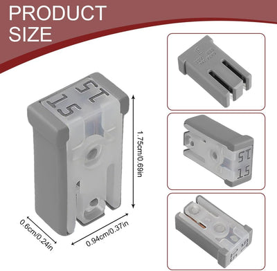 Set 6 fusibles automotrices 15A tipo micro universal