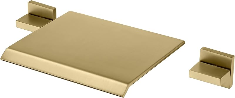 Grifo bañera cascada pared 3 orificios oro cepillado
