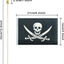 12 Banderas Jolly Roger de madera 5x8"