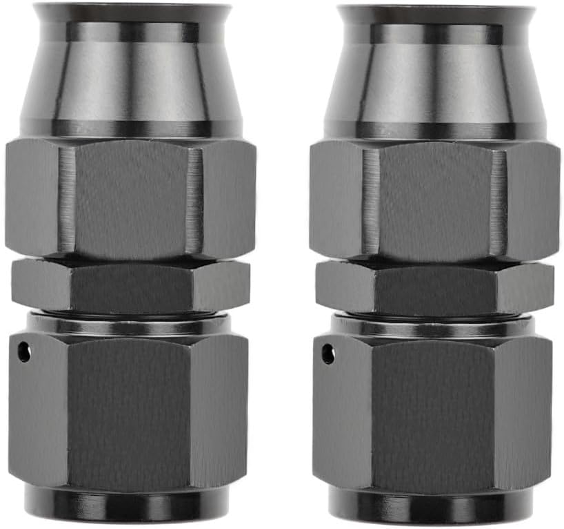 Adaptador manguera PTFE hembra 6 an aluminio negro 2uds