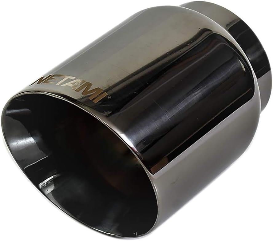 Punta escape acero inox doble pared cromada negra