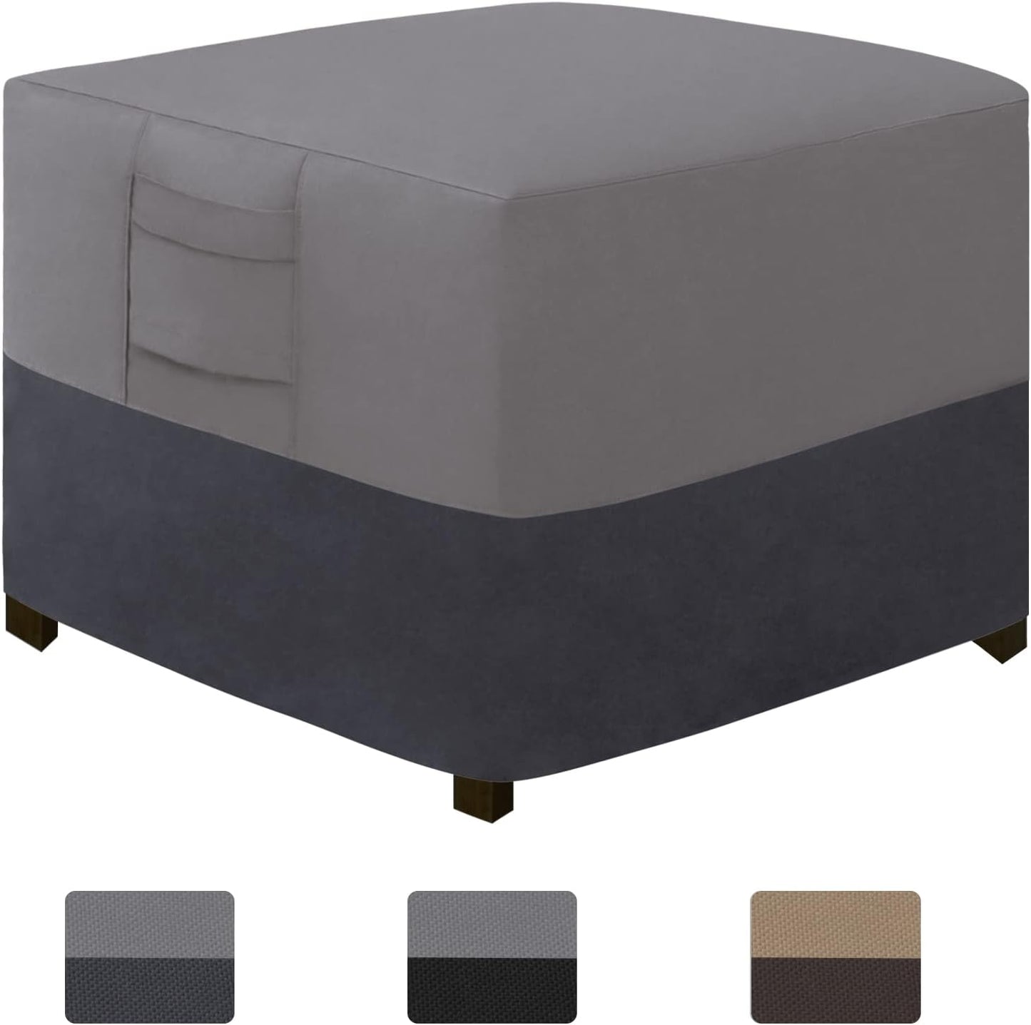 Funda otomano exterior impermeable 63,5x63,5x43,2cm gris