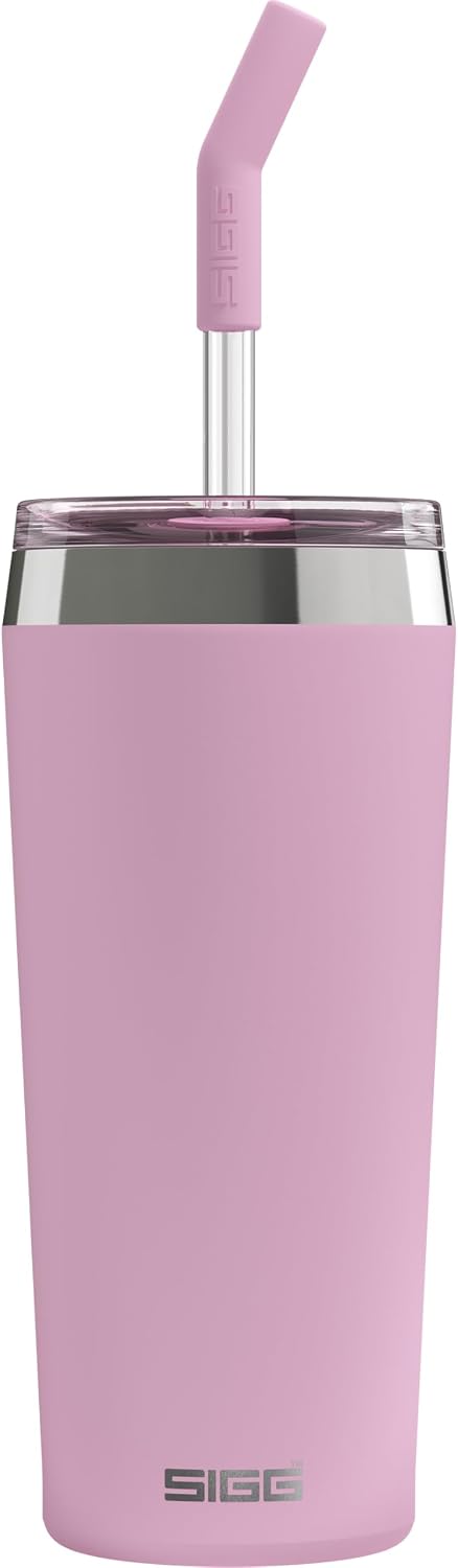 Taza térmica acero inox 15-20oz con popote vidrio