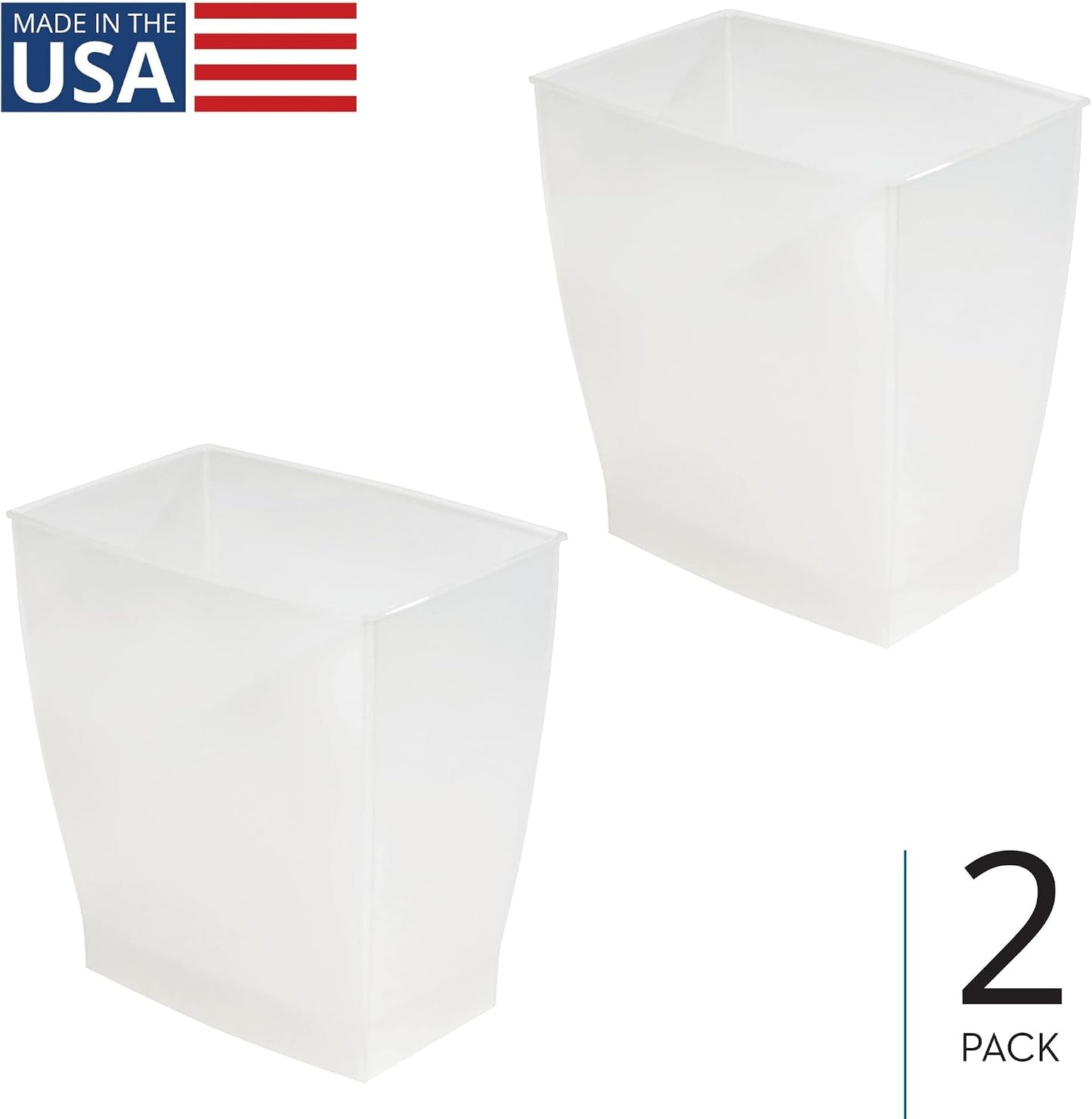 Cubo basura plástico rectangular pack 2 color escarcha