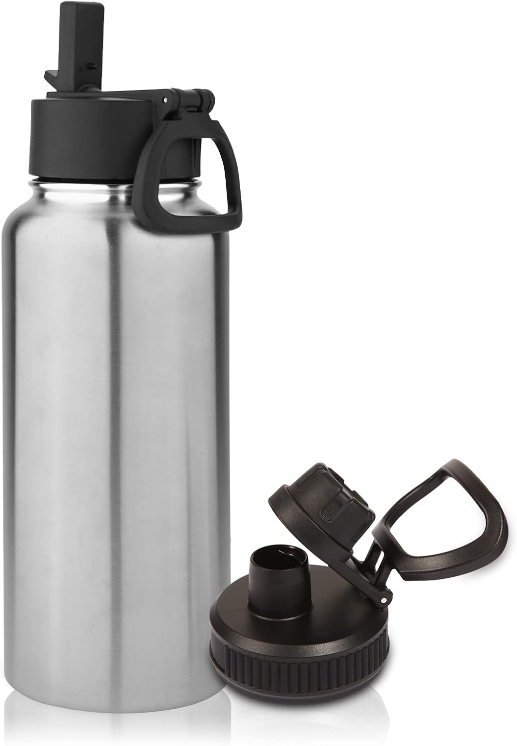 Botella agua acero inox 32oz con popote y boquilla