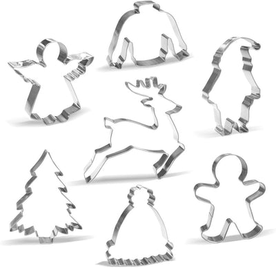 Set 7 cortadores galletas navidad acero inox