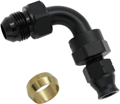 Adaptador tubo combustible 6AN macho a 5/16" aluminio negro