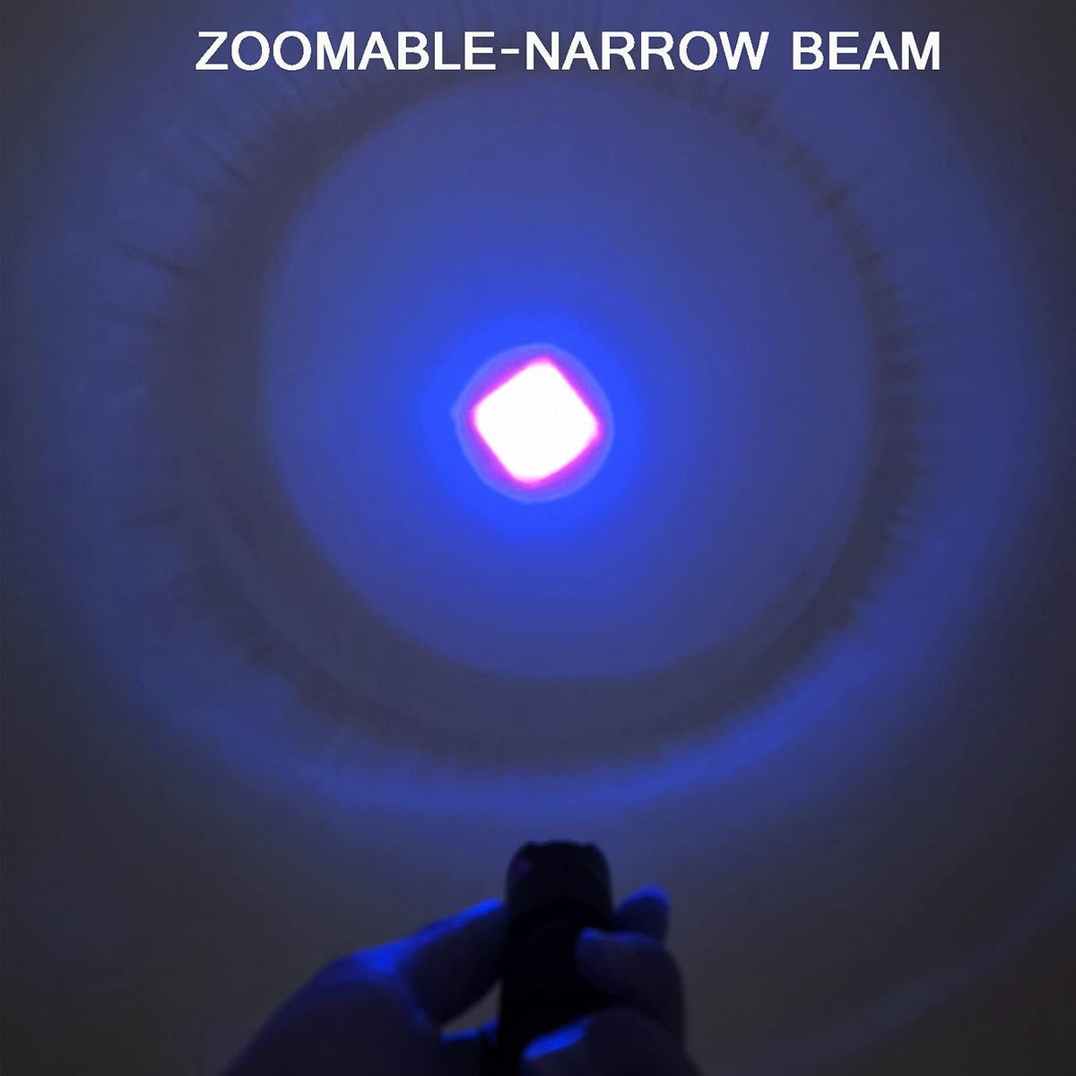 Pack 4 linterna LED azul con zoom clip pesca caza