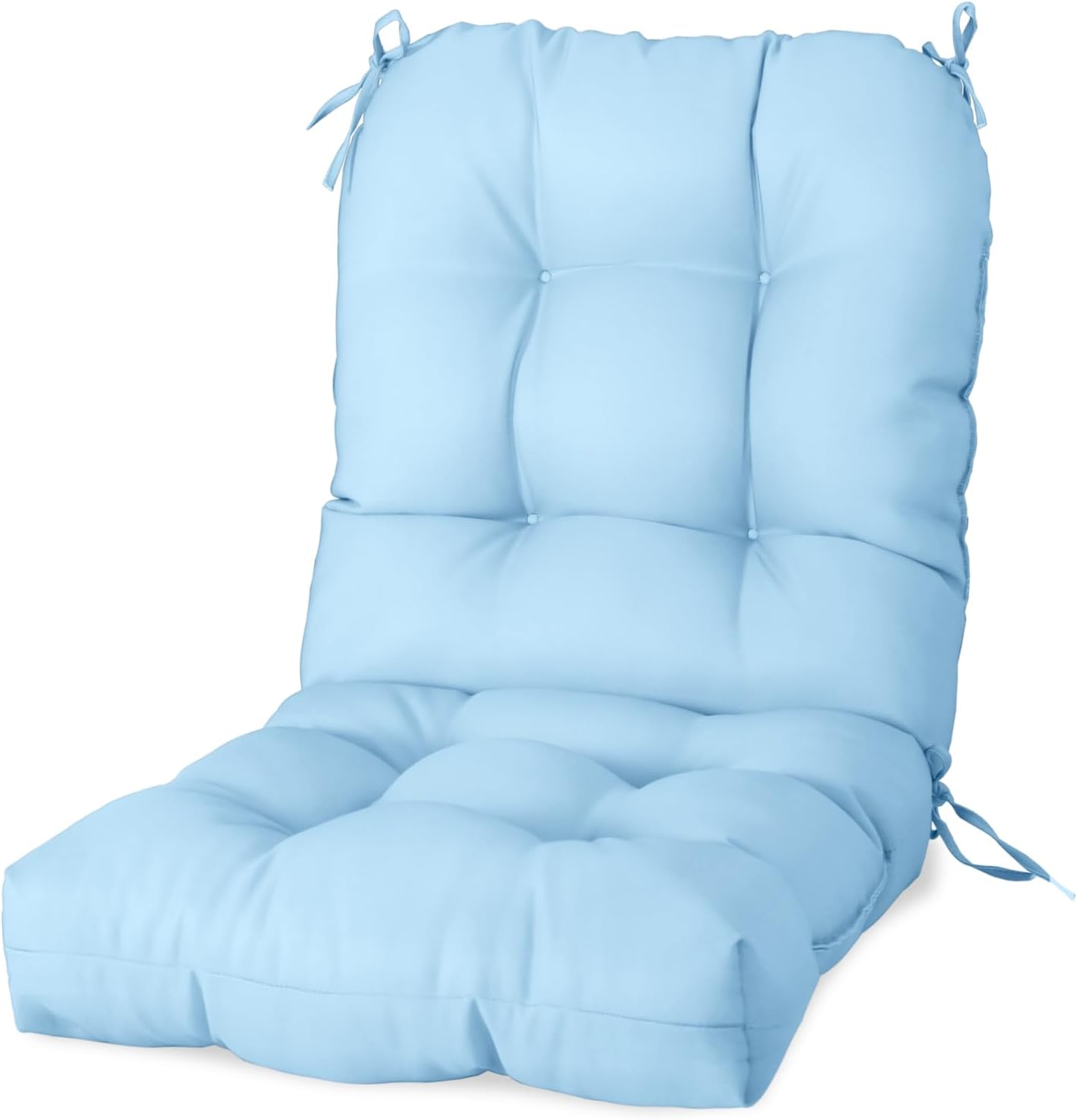 Cojín silla respaldo alto 42x21" resistente agua azul