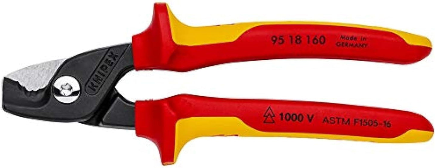 Tijeras cables 6.25pulg agarre aislado color rojo