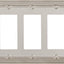 Placa pared triple enchufe metal níquel satinado mediano