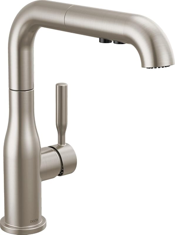 Grifo cocina níquel cepillado rociador extraíble acero inox