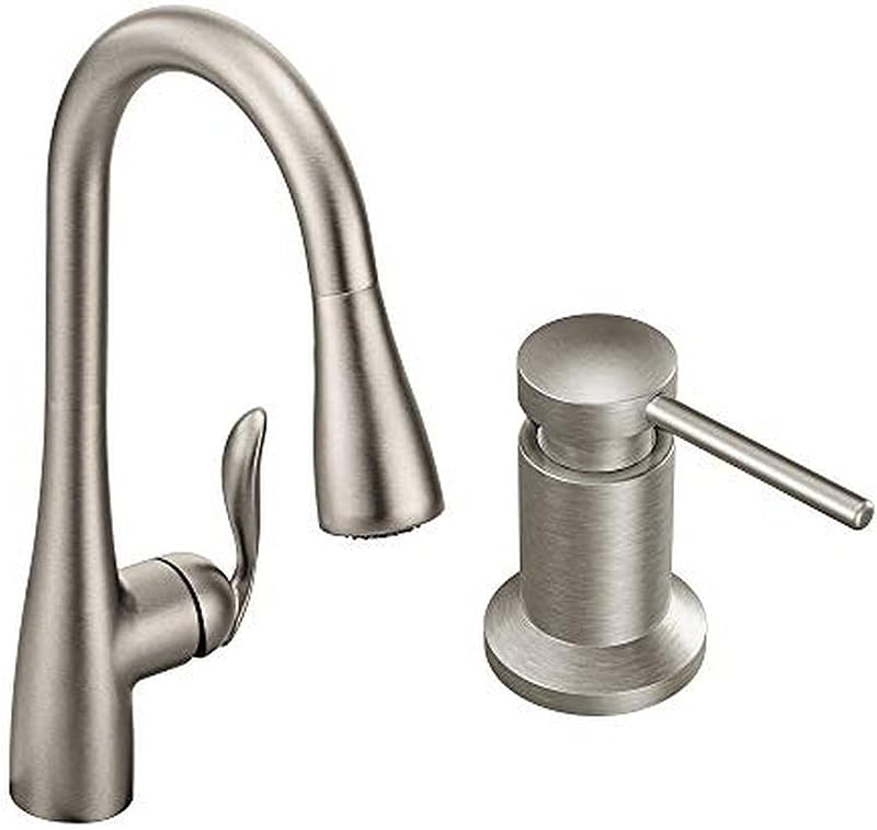 Grifo cocina desplegable una manija con dispensador jabón