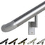 Kit pasamanos aluminio anodizado plateado 3ft con soportes