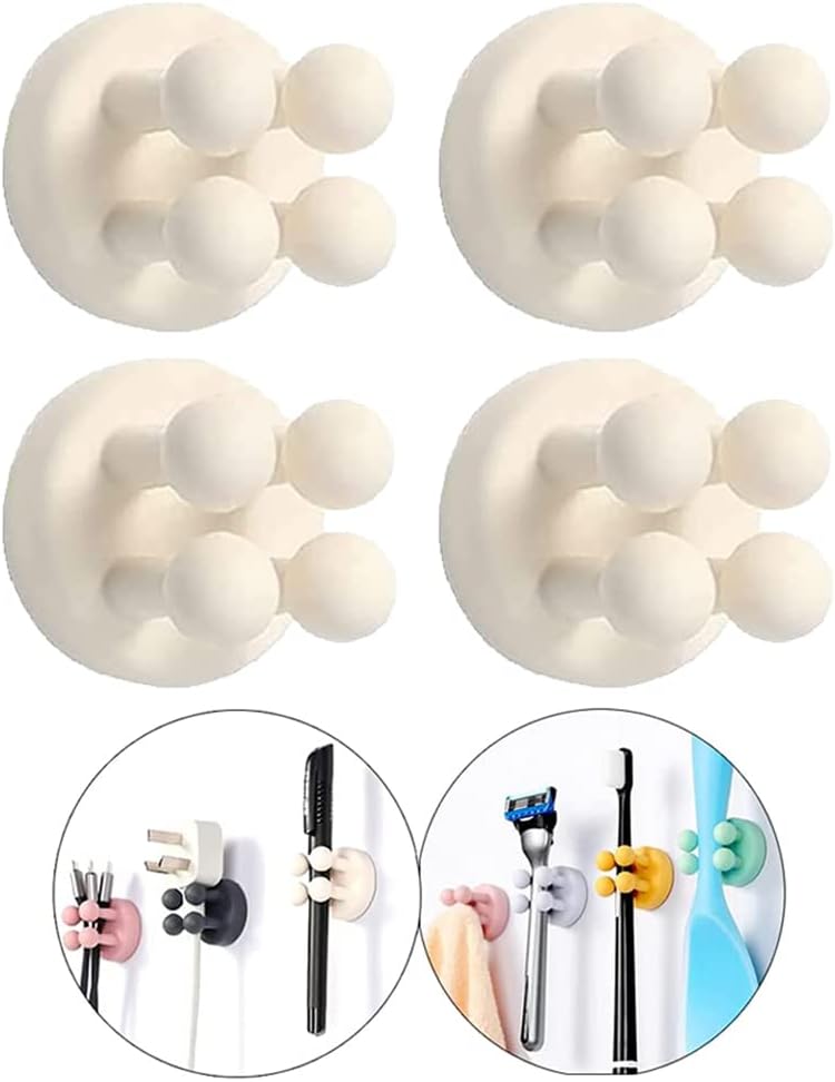 Soportes silicona para cepillo dientes 4 pzas pared