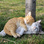 Estatua gato Tabbies naranja y gris