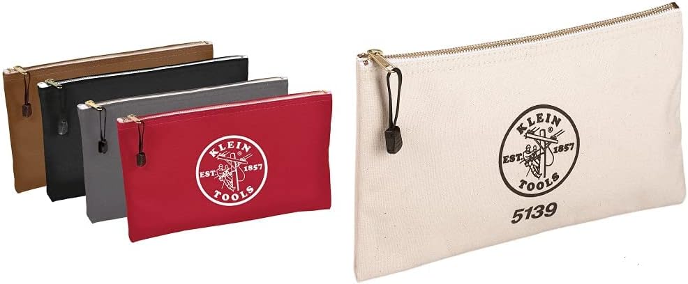 4 Bolsas Lona Cremallera Herramientas 12.5x7pulg