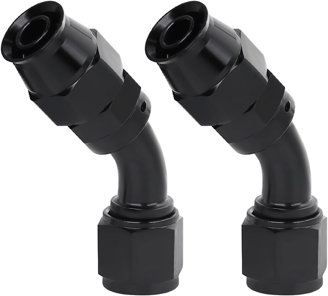 Extremo manguera PTFE 45 grados negro 2pcs