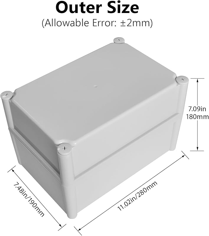 Caja conexiones IP67 plástico ABS 11x7.5x7.1"