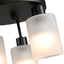 Lámpara techo 3 luces negro mate vidrio esmerilado