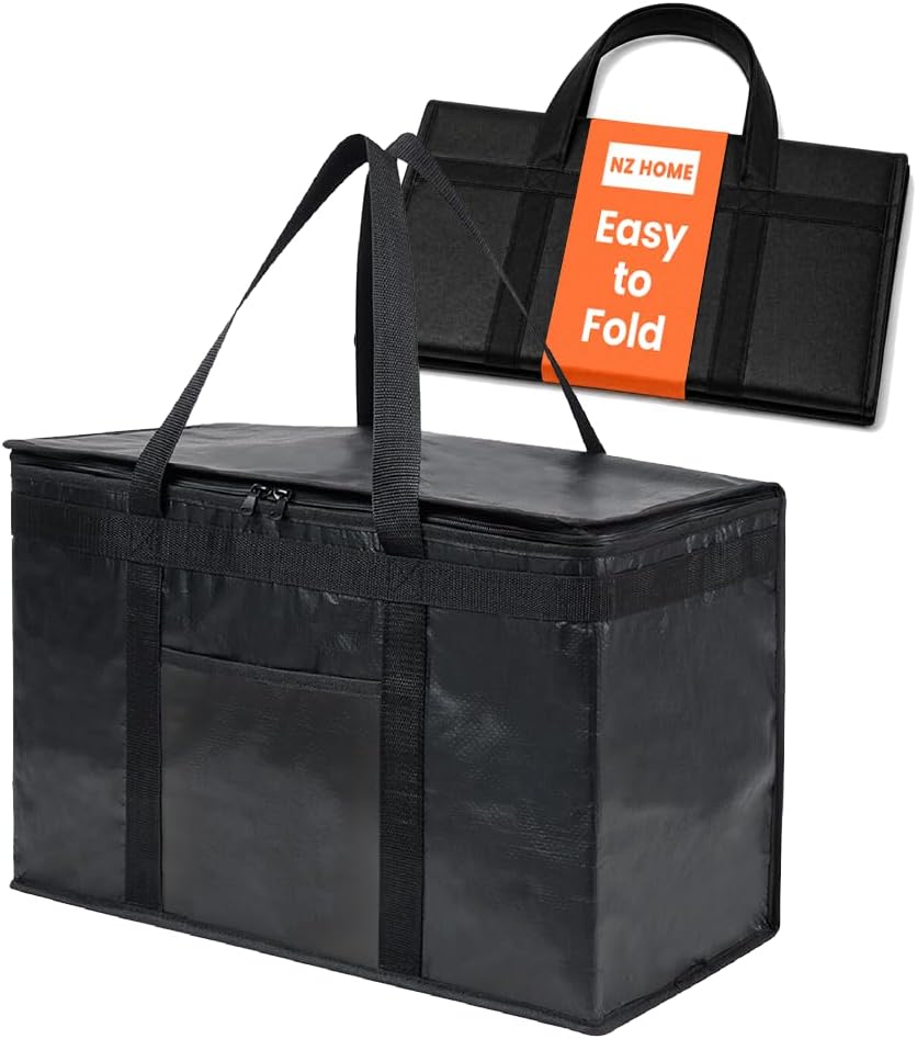 Bolsa enfriador aislada XXL con cremallera color negro