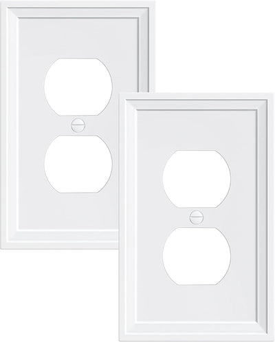 2 Pzas Cubiertas Salida Dúplex Fibra Bambú Placas Pared Blanca