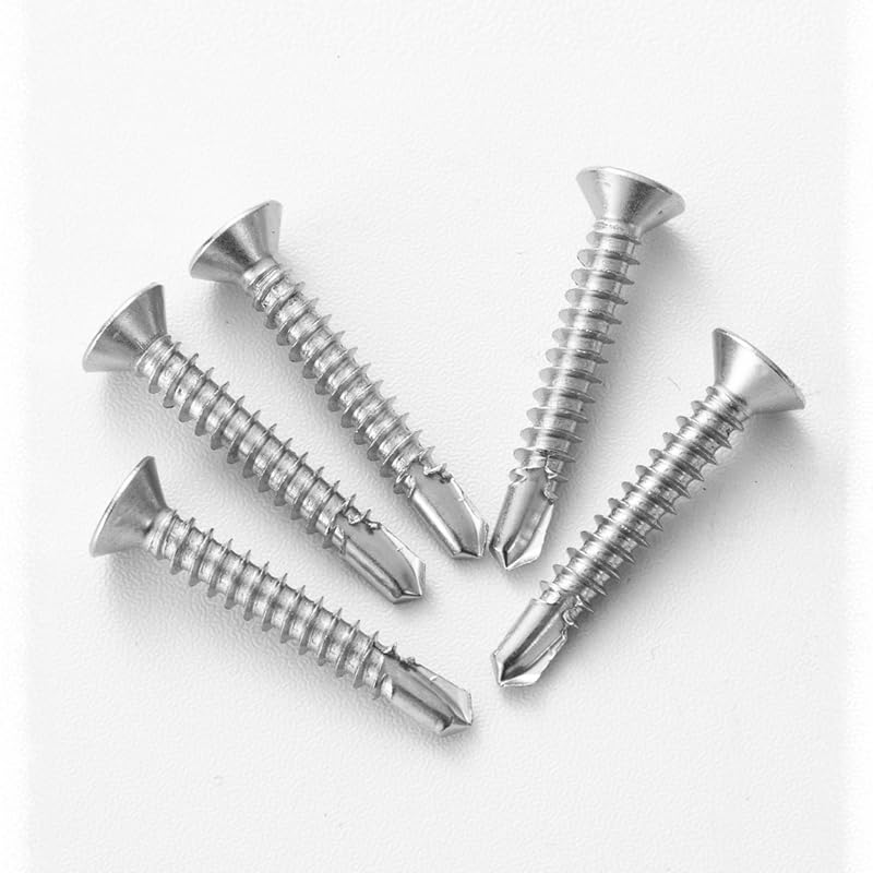 Tornillos chapa cabeza plana #14x4 pack 20 acero inox 410