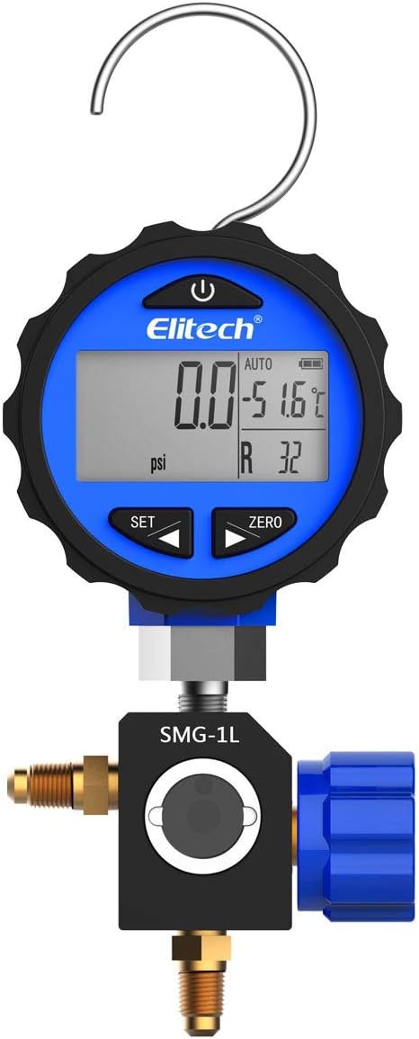 Manómetro colector SMG-1L para refrigerantes -14.5-500 PSI