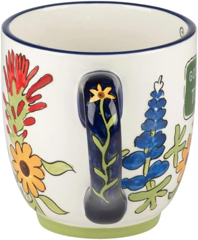 Taza cerámica 16oz pintada a mano God Bless Texas