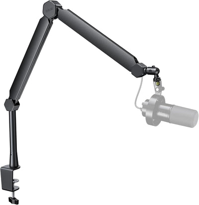 Brazo micrófono con boom soporte cables metal