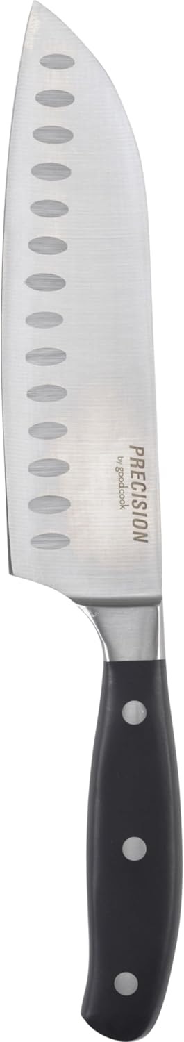 Cuchillo Santoku 7pulg Negro de Acero Inox para Cocina