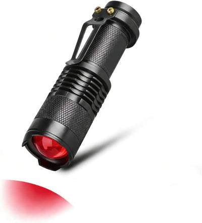 Linterna LED roja 625 nm luz suave zoom visión nocturna