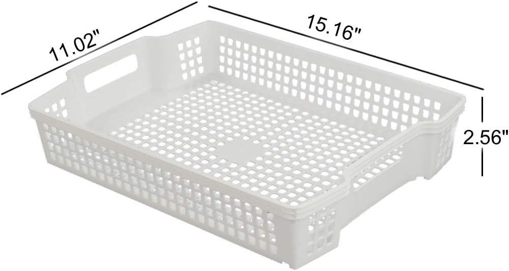 Bandeja plástico blanco con asa 6 pzas
