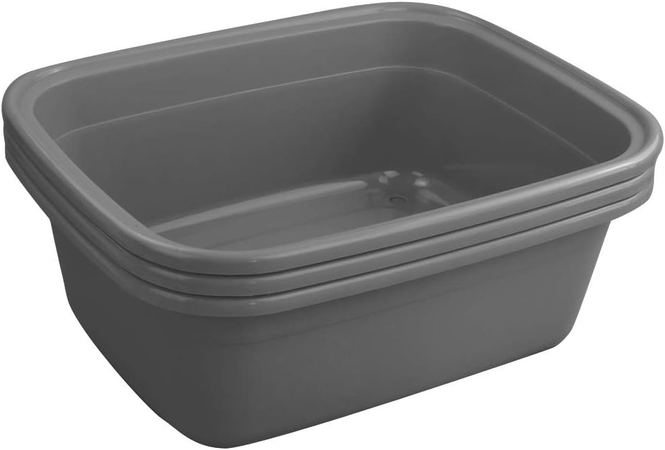 3 Cubos Lavado Plástico Gris 16qt Rectangulares