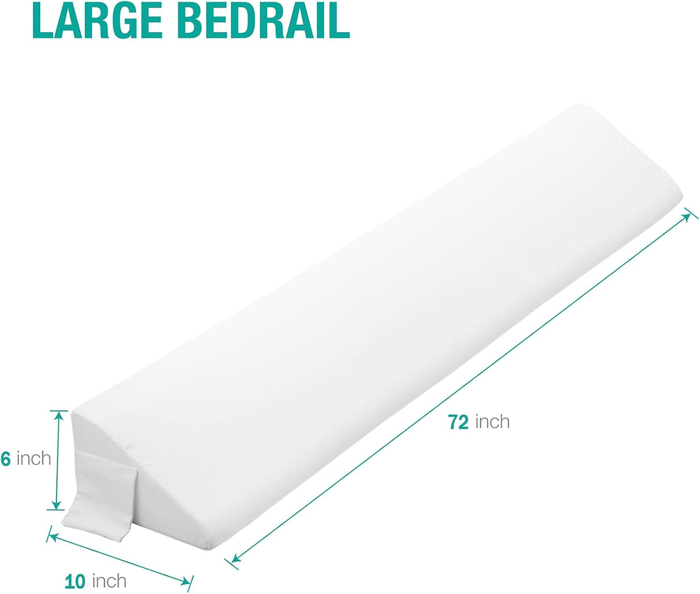 Almohada triangular cabecera cama California King 72x10x6pulg blanco