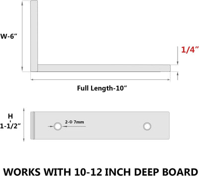12 Soportes Estante 10" Acero Negro Pared